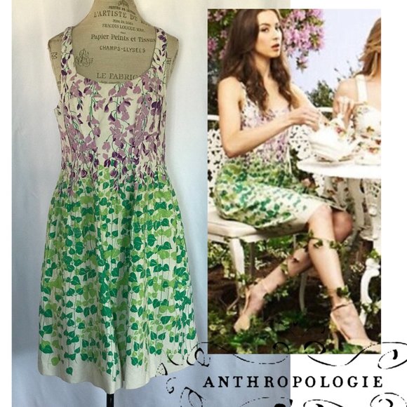 Anthropologie Dresses & Skirts - Anthropologie Maeve Wisteria Floral Ivy Vine Halter Dress
